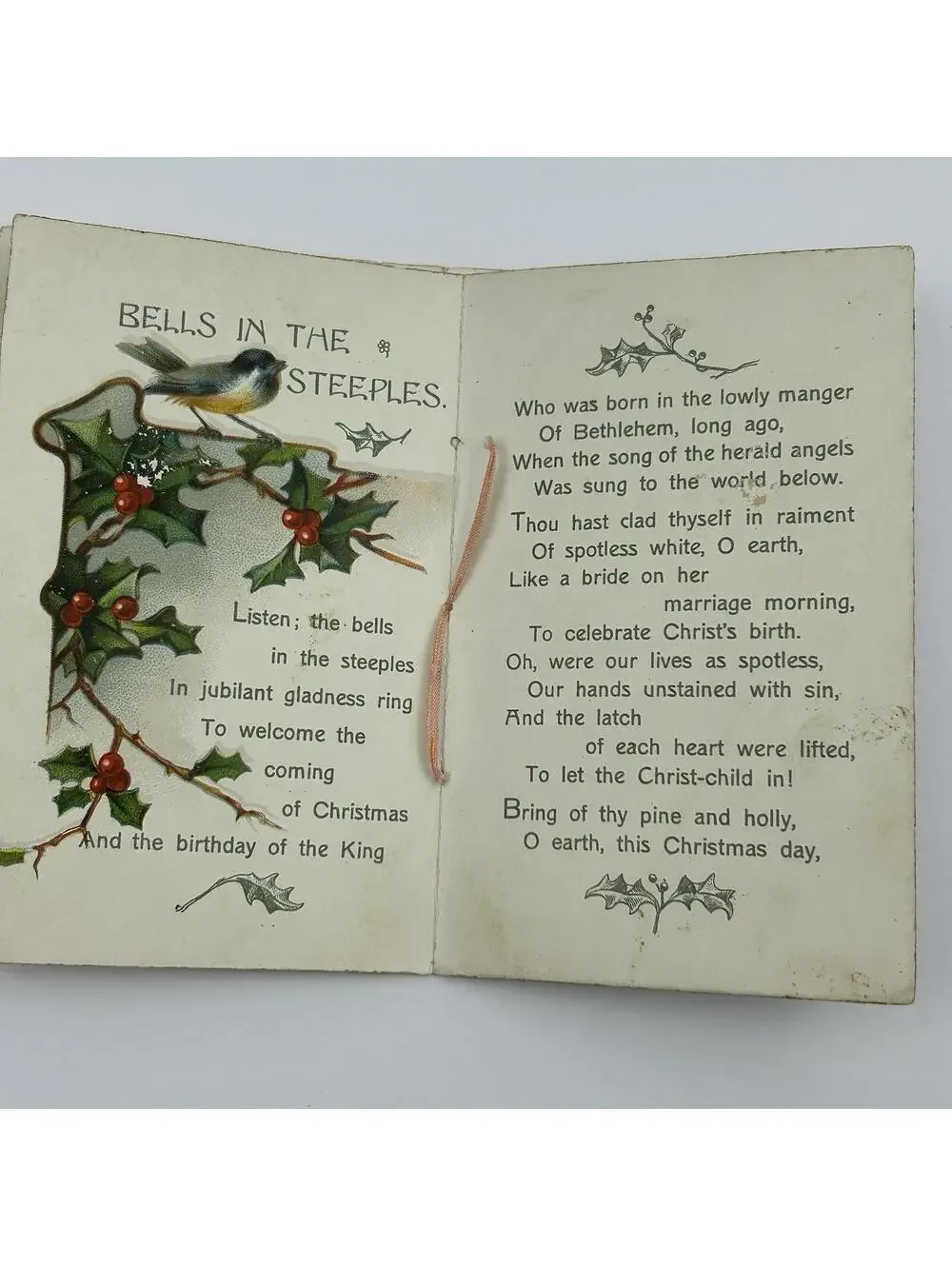 Antique Christmas Bells in the Steeples Eben Rexford David C Cook Booklet 1900s